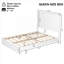 Structure de lit grand format hybride en bois massif blanc pour chambre résidentielle, style contemporain