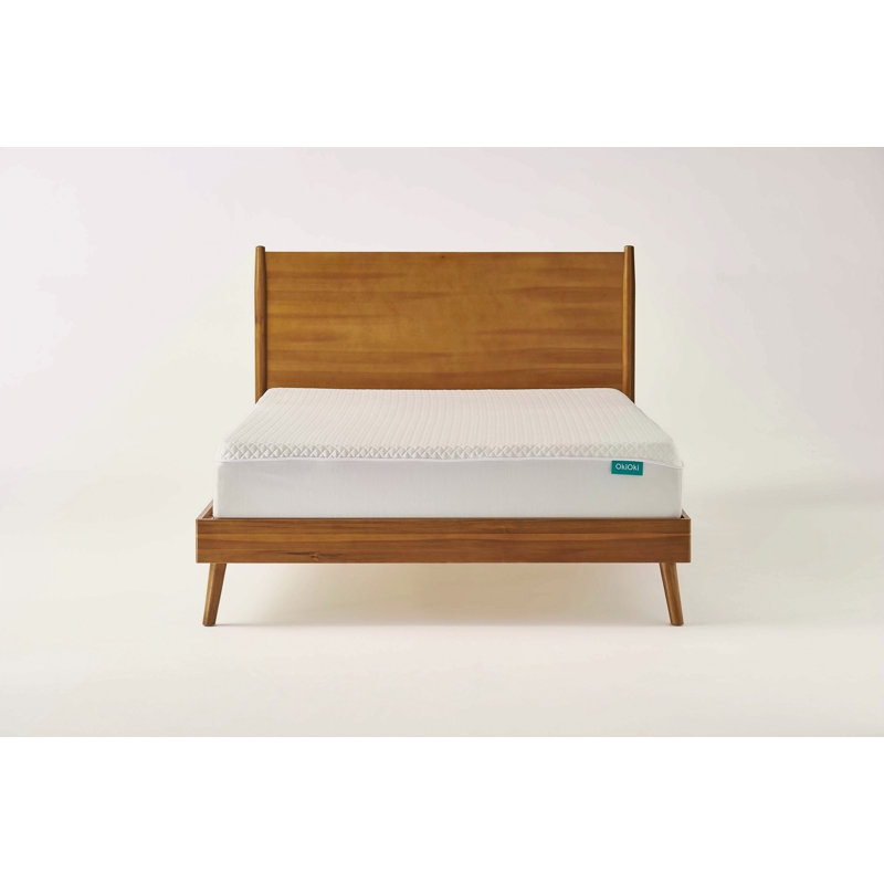 Lit plateforme en bois massif, Naturel, Lit double