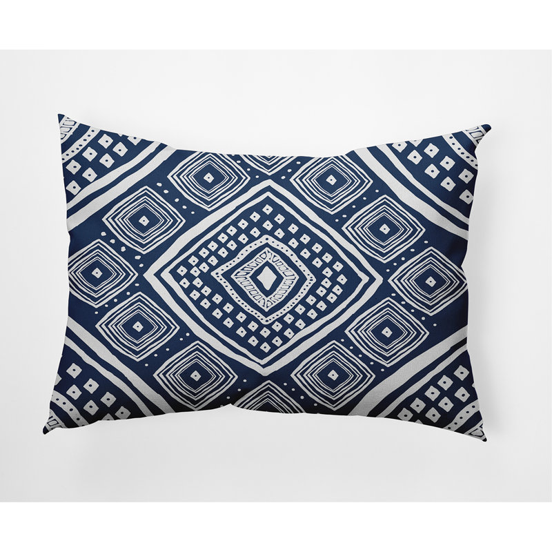 Housse et insert de coussin rectangulaire intérieur / extérieur Diamond, bleu