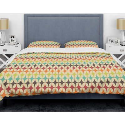  Ensemble de housse de couette en microfibre vert / orange / rouge