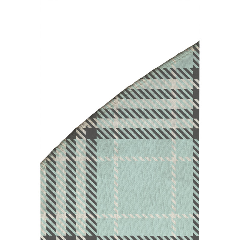 Christopher's Plaid Non-Slip Outdoor Rug, Round 5'