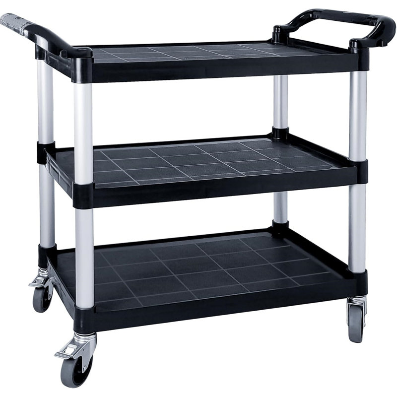 Utility Carts with Wheels Large Size Rolling Cart with Wheels Heavy Duty 600 LBS Food Cart with Lockable Wheels and Hammer