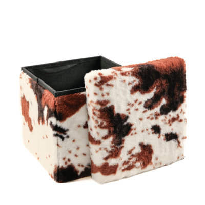 Go-Poufs Knock-Down Small Cube Faux Fur Storage Ottoman |12"x12"x12"