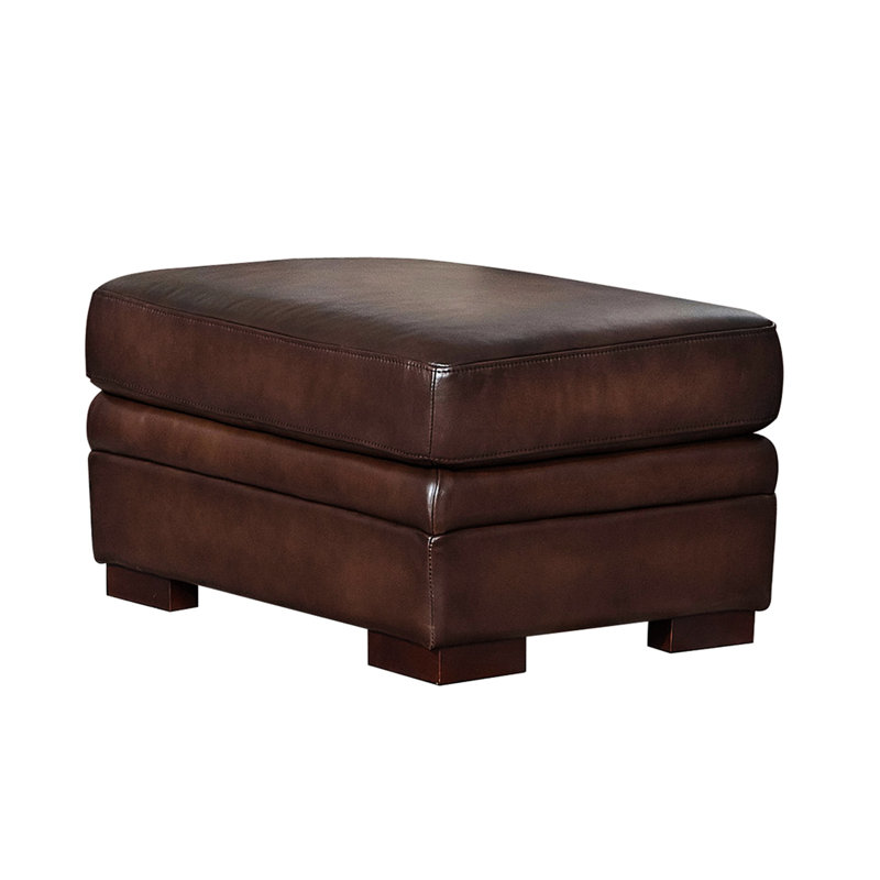 Cuir - Siège confortable avec ressorts ensachés, fabrication en bois d'eucalyptus, cuir brun, poids de 27,54 lb, rembourrage en duvet et plumes d'oie mi-ferme, structure solide, coussin, rectangulaire