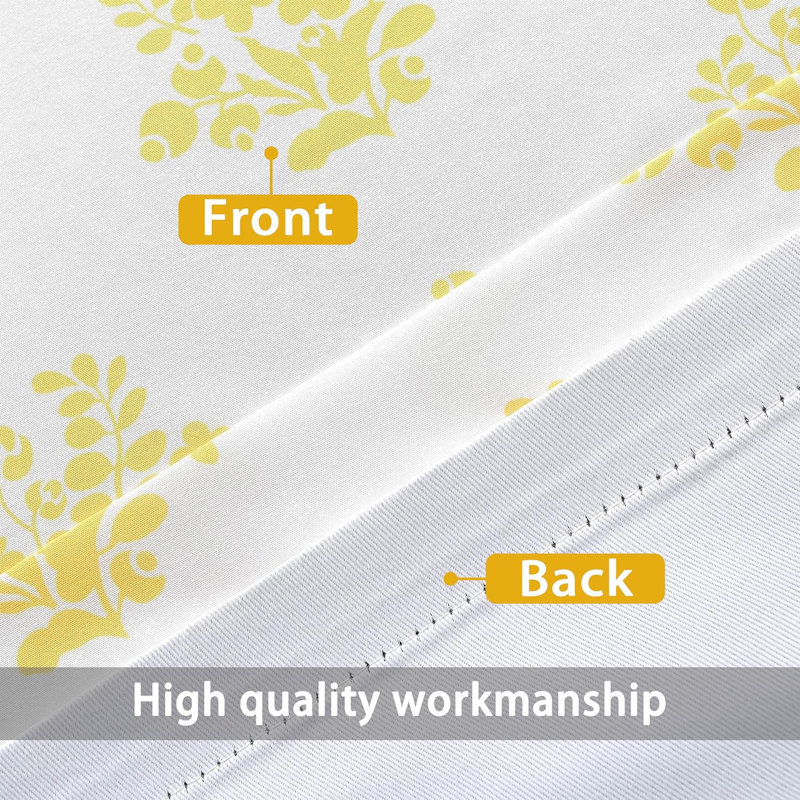 Cantonnière florale sur mesure 52 po, Jaune