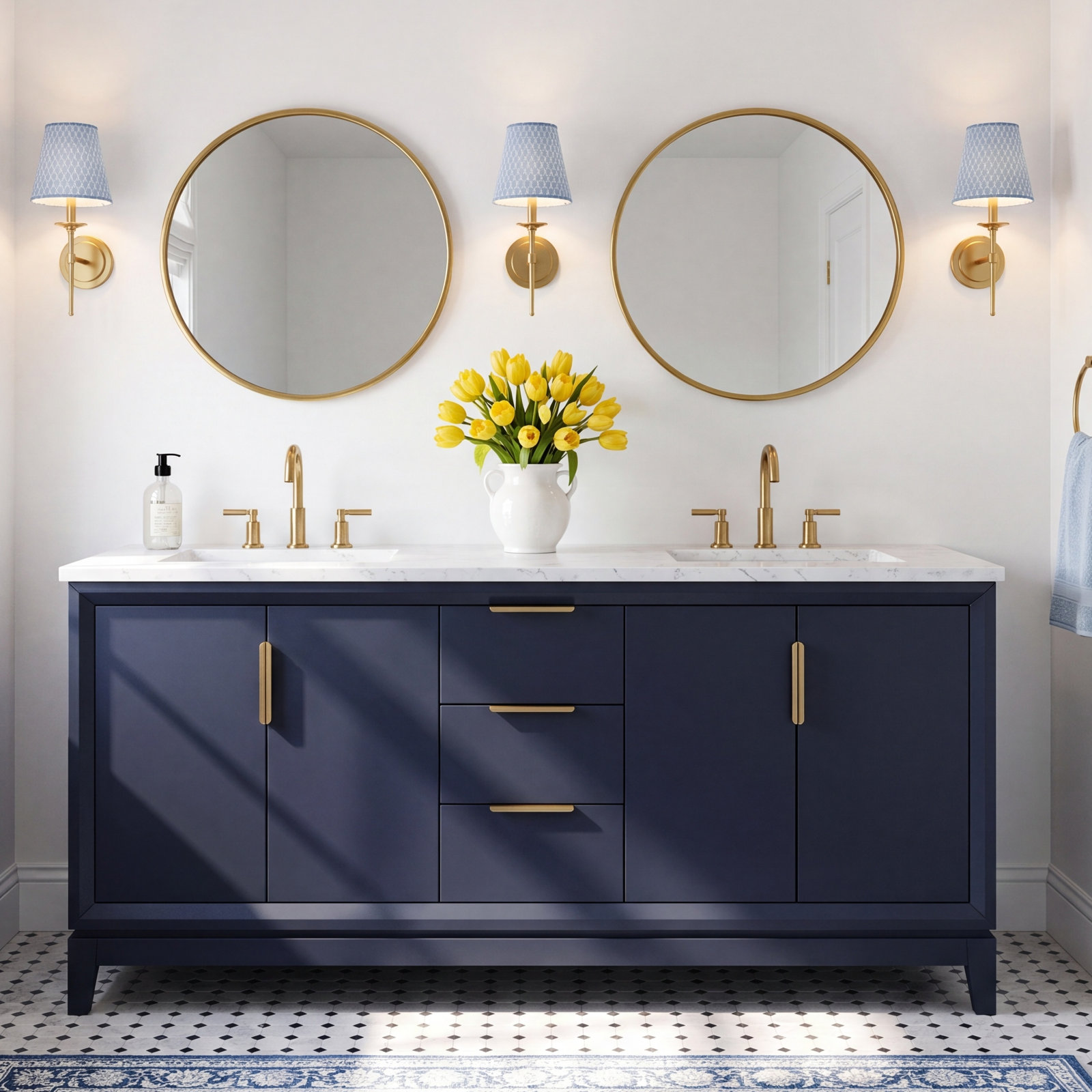 Belmar 72'' Double Bathroom Vanity, Monarch Blue