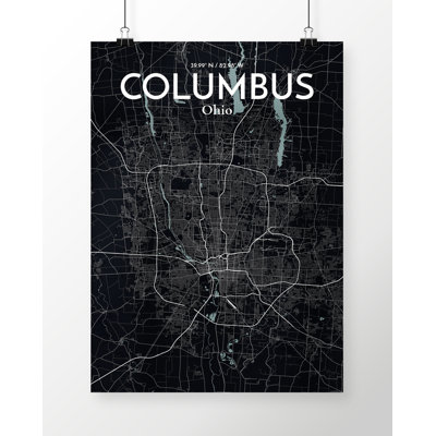 Columbus City Map - No Frame Print