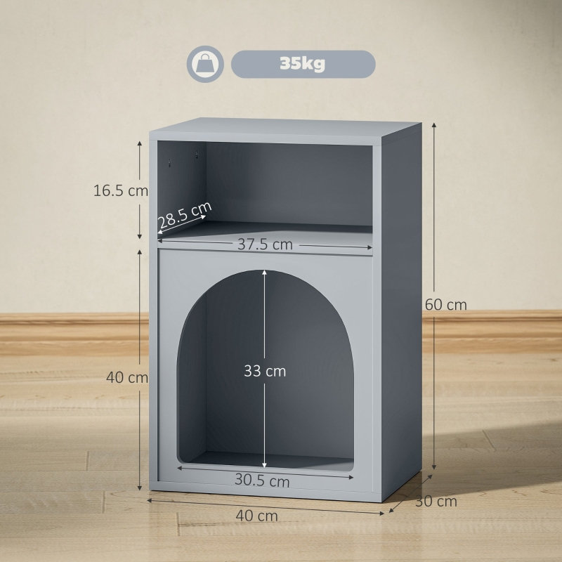 40 cm W Bedside Table, Grey