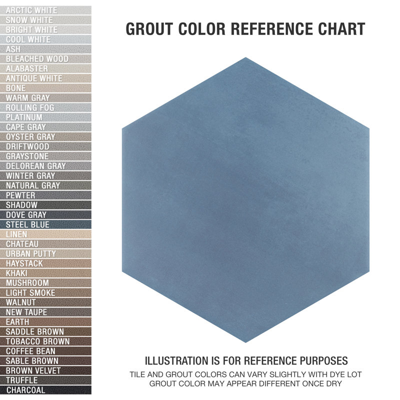 Horizon Hex 7-3/4" x 9"Porcelain Wall & Floor Tile, Blue