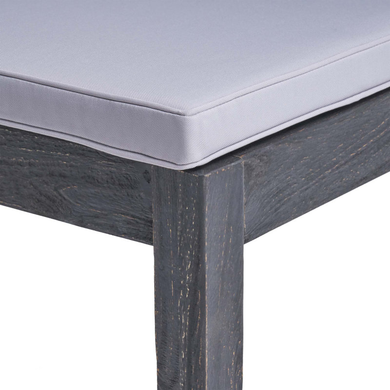 Outdoor Armless Dining Chairs with Water-Resistant Cushions (Set of 2), Dark Gray