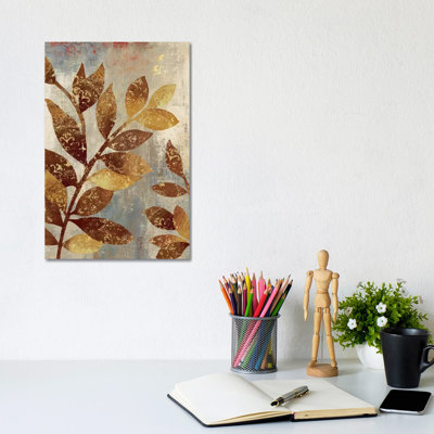 Bronze Leaves II 1 Piece Wrapped Canvas Painting