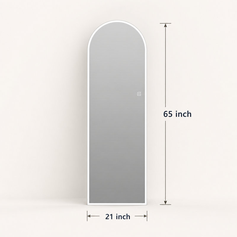 Miroir pleine longueur 65 po x 21 po à DEL avec gradation et fonction de mémoire intelligente