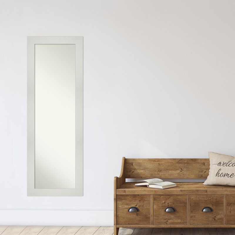 Miroir de porte non biseauté Petronia, Blanc mosaïque