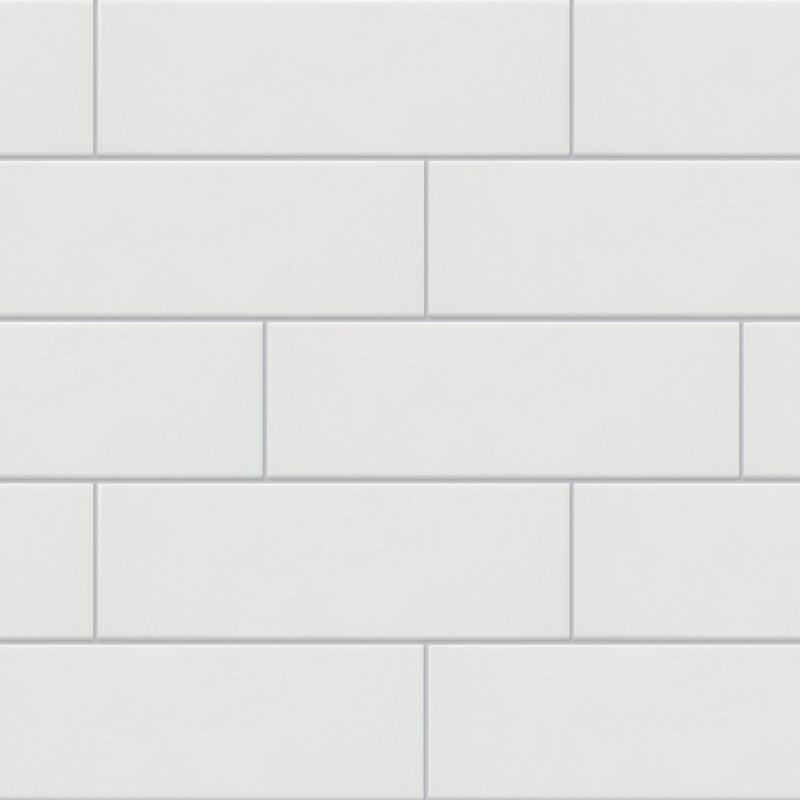 Berkeley 4" x 12" Ceramic Subway Tile, Matte Arctic White