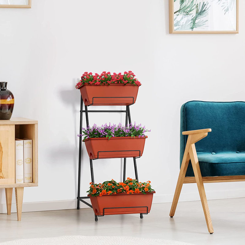 Nathanim Vertical Garden, Red, 37.7" H x 16.8" W x 16" D