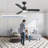 2 Pack of  42 Inch Black Wood Ceiling Fan,  Quiet DC Motor Indoor Outdoor Ceiling Fans With Lights Remote Control, 3 Blade Ceiling Fan For Bedroom Living Room