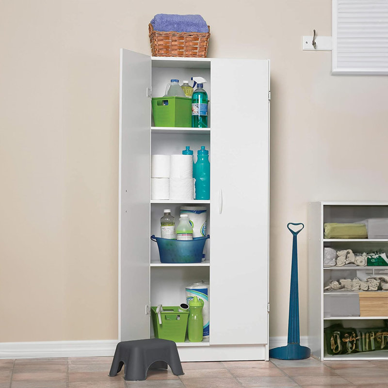 Armoire garde-manger avec 2 portes, tablettes réglables, debout, rangement pour la cuisine, la buanderie ou la buanderie