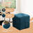 Square Blue Corduroy - Comfortable Seating And Stable, Multi Functional For Vanity Or Floor Seat, 13.84 In Size, No Installation Woven Foot Rest High Resilience Comfortable, , Versatile In Bedroom-1029299733