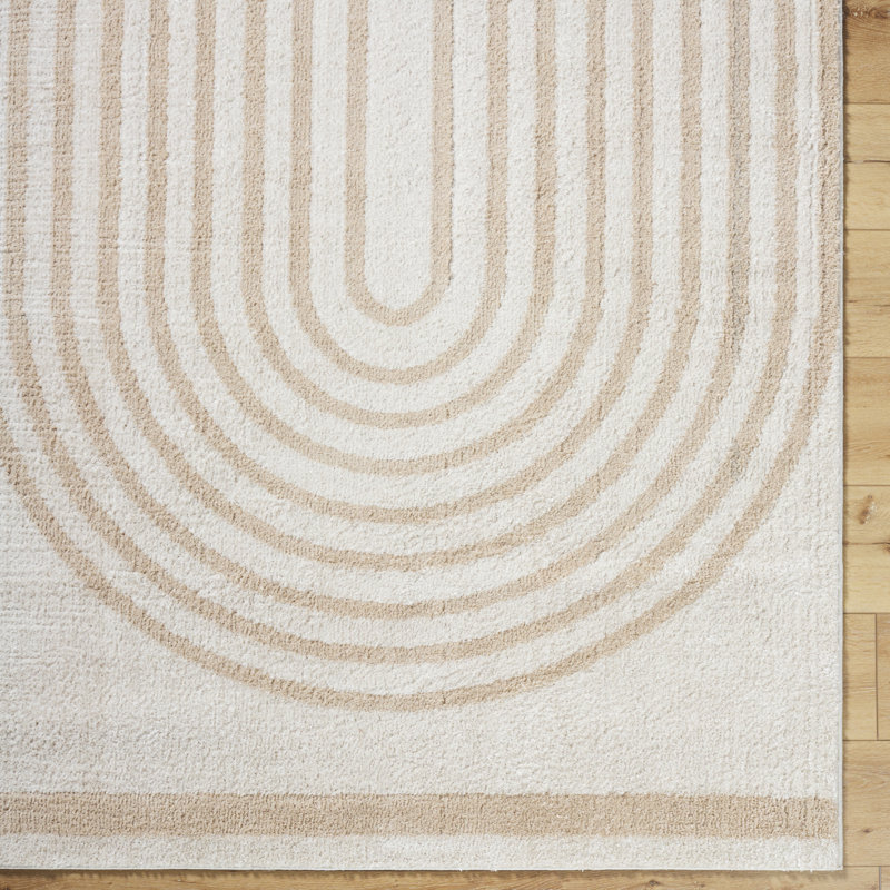 Machine Washable Shaggy Boho Beige Area Rug, Rectangle 200 x 275cm