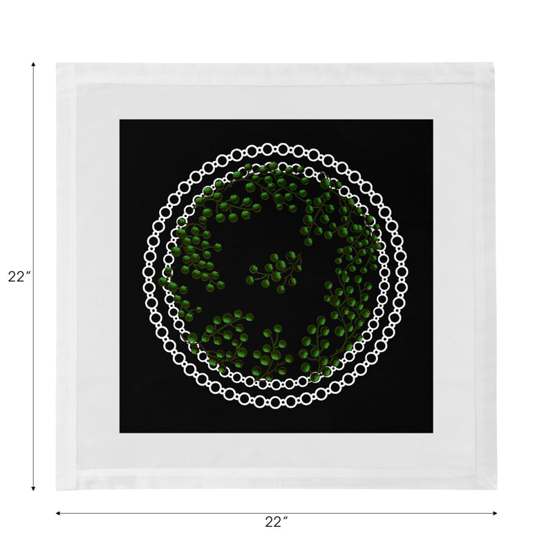 Serviettes de table Christmas Berries, Vert/noir