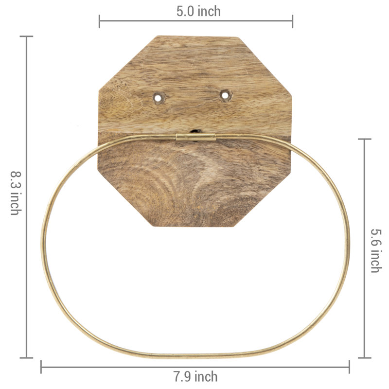 Bathroom Mango Wood Hand Towel Ring