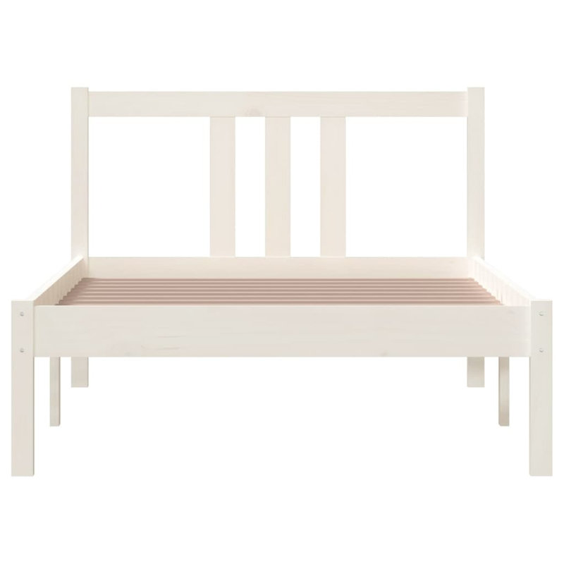 Bed Frame Solid Wood, 90 x 200cm, white