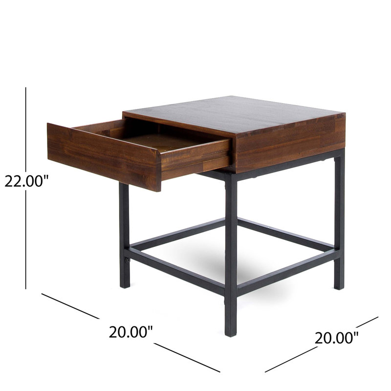 Rugged and Functional Industrial Storage Side Table Crafted from Sustainable Materials for a Clutter-Free Living Space