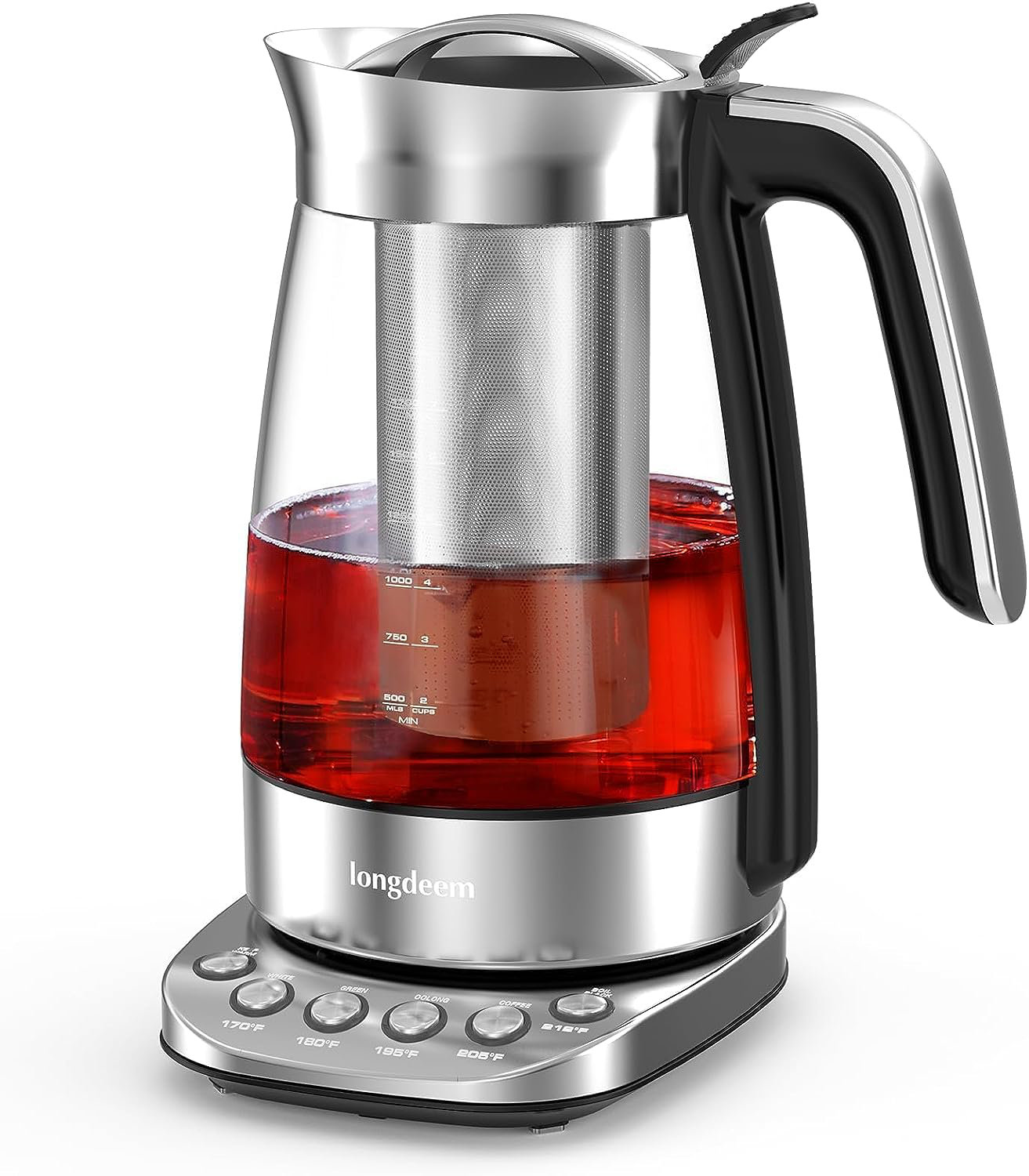 LONGDEEM Glass Tea Maker With Temperature Control, Longdeem