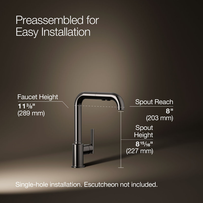 Purist® Pull Out Bar Faucet with Accessories, Titanium