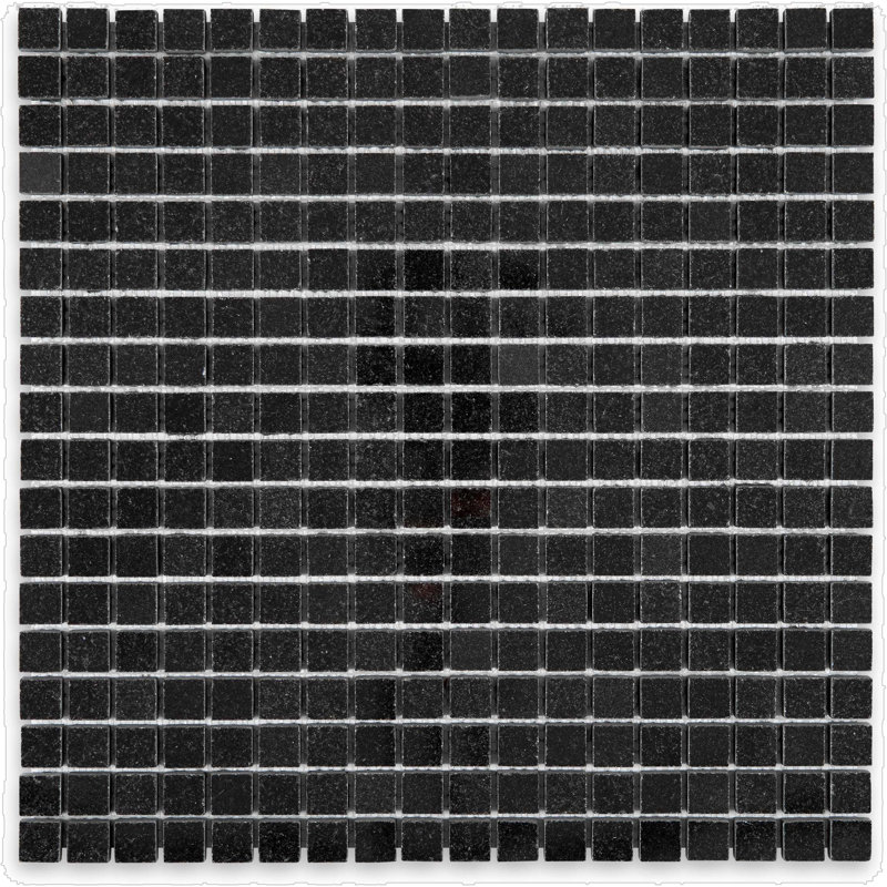 Mosaïque carrée en granit noir absolu poli