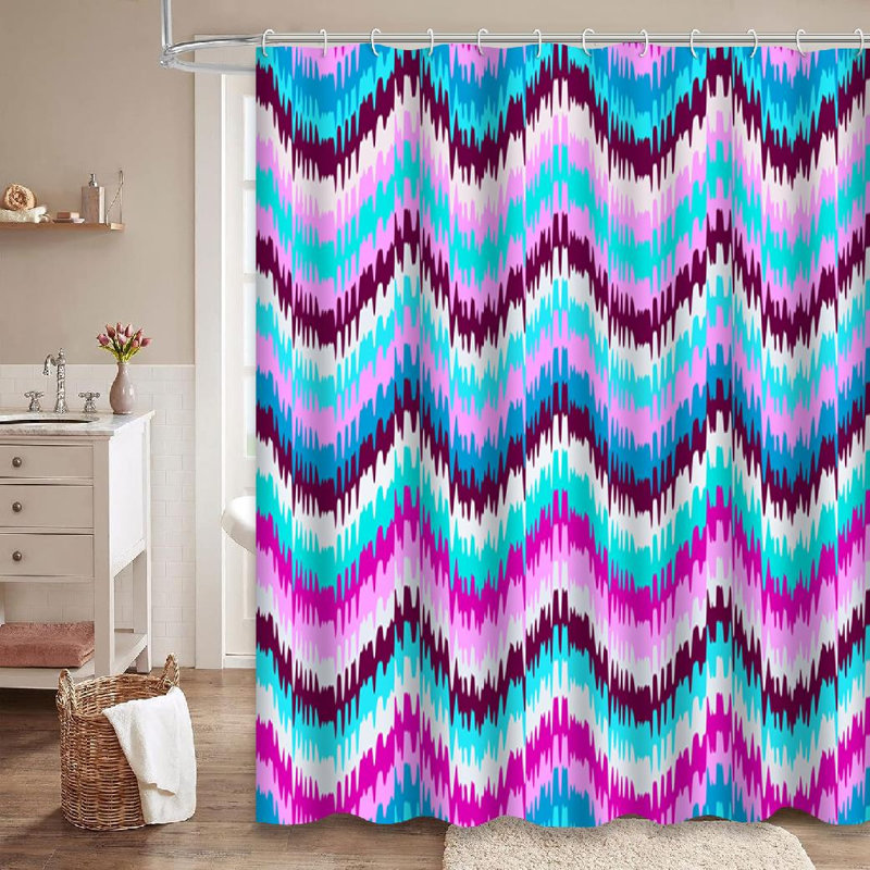 Watercolor Spring Tree Autumn Blue Shower Curtain with 12 Hooks, L 72 po x l 72 po
