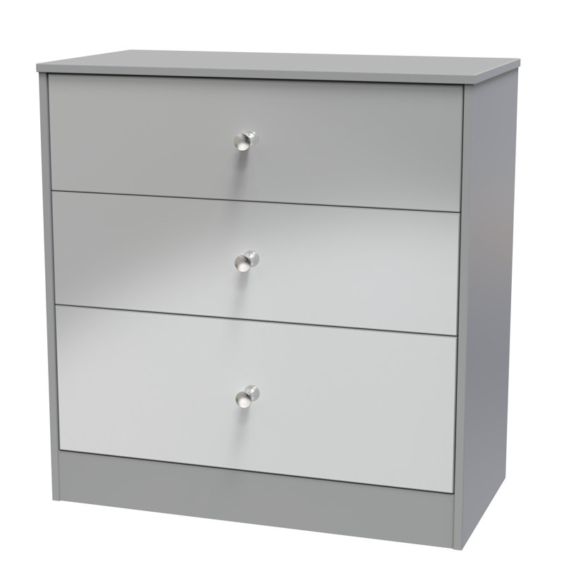 Bhargavi 3 Drawer Deep Chest in Uniform & Dusk (Ready Assembled), Grey