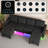 109" Sectional Couches For Living Room, 4 Seat Sectional Sofa With Rgb Light/wireless Charging/usb/type-c-756190066