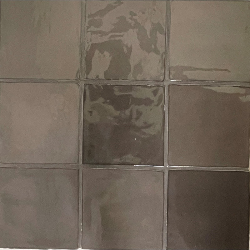 Carreau de céramique 4 "x 4" Zellige, Gris / nuage