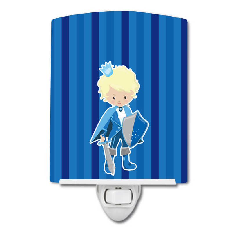 Prince Charming Brunette Ceramic Night Light, Beige
