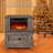 Bilbe Electric Fireplace End Table with Built-in Outlets and USB Ports, 23'' Nightstand with Storage Drawer and 3D Flame Heater-401611305