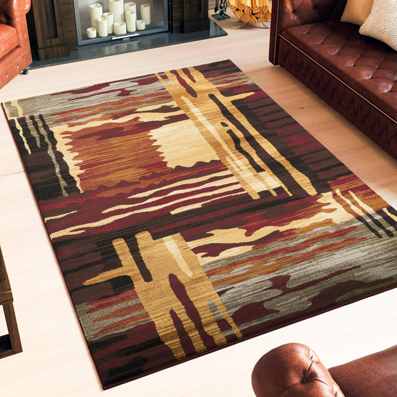 Tapis contemporain d'intérieur, Rectangulaire 7 pi 10 po x 10 pi 3 po