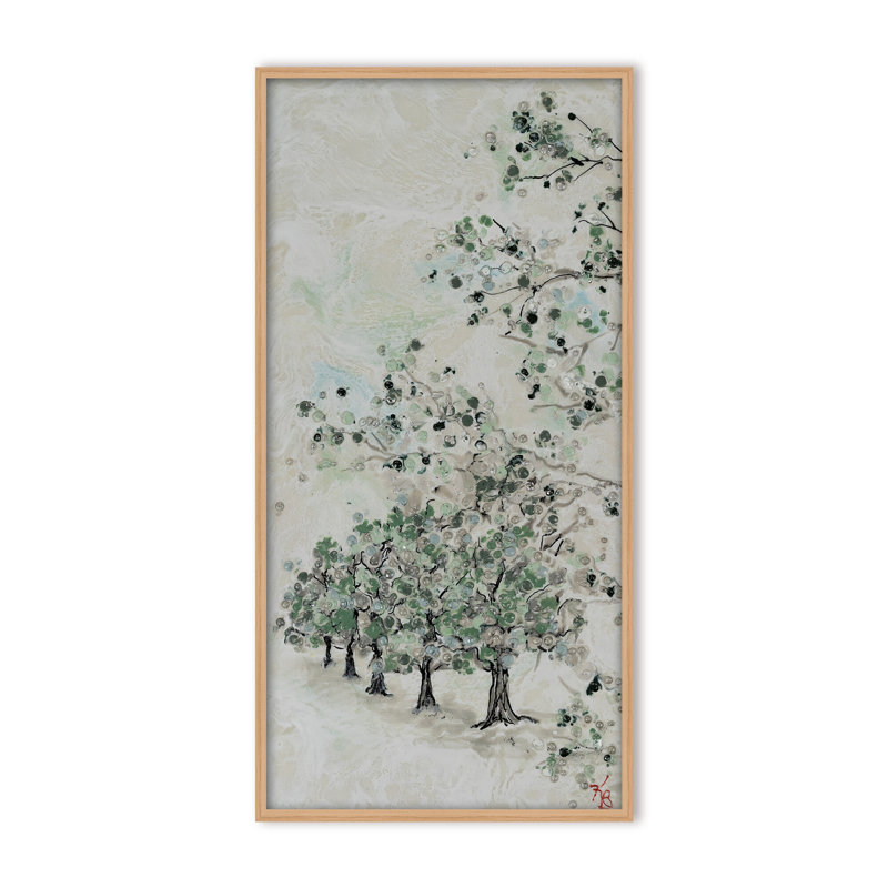 Nature Inspired "Budding Spring" Canvas Wall Art By , 16" H x 8" W x 1.125" D, Black, Framed Print