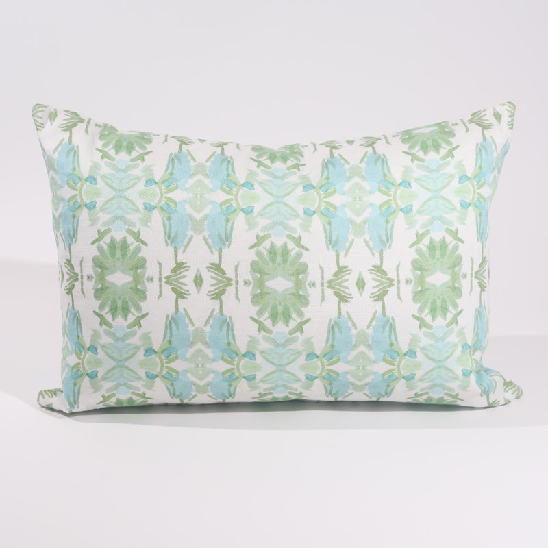 Wildflowers I Small Repeat Luxury Throw Pillow, Rectangle 14"H x 20"W, Blue/Sage Green Floral