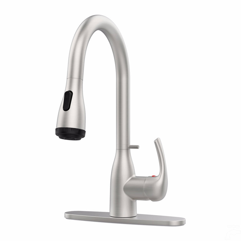 Kitchen Faucet With Pull Down Sprayer And 4 Spraying Modes  Commercial 1 Or 3 Hole Kitchen Faucets With Locking Buckle