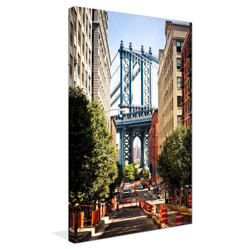 « manhattan bridge, la crème », reproduction de photo sur toile tendue, H 40 po x l 24 po x P 1,5 po
