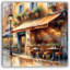 «Cafe Romance - European Bistro Street Scene», art sur toile-961648531