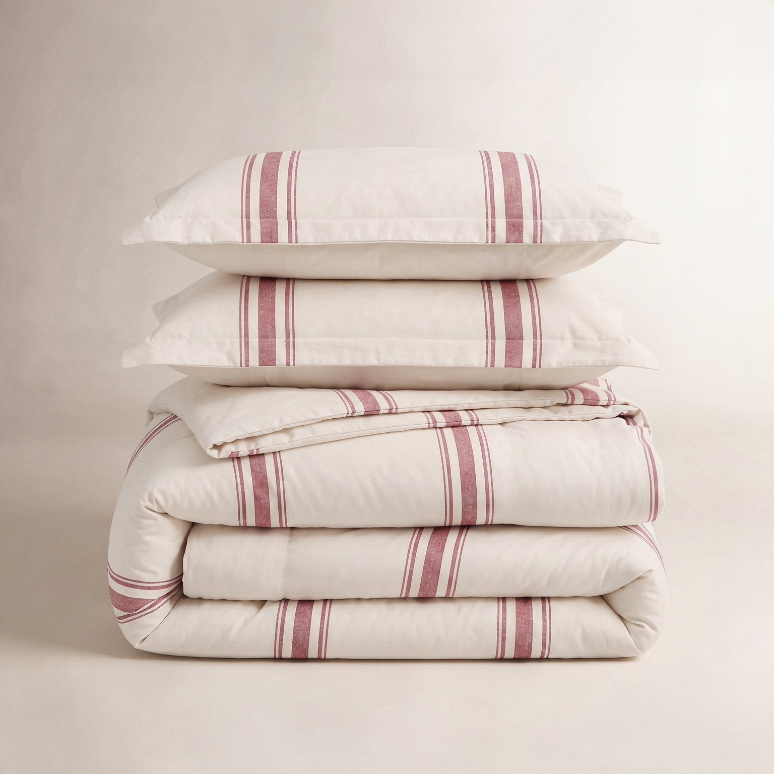 Gilroy Cotton Comforter Set, Red, Full/Queen Comforter + 2 Shams