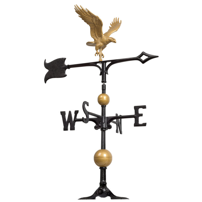 30" Full-Bodied Eagle Weathervane, Gold Bronze