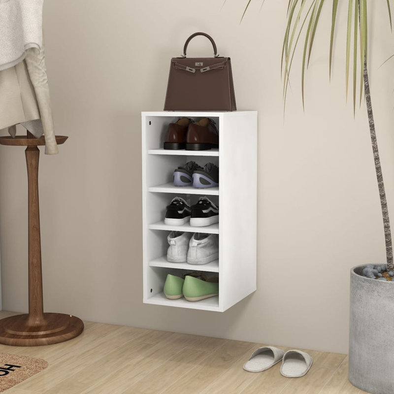 5 Pair Shoe Rack, White