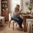 Upholstered Dining Chair with Wooden Legs-1130906505