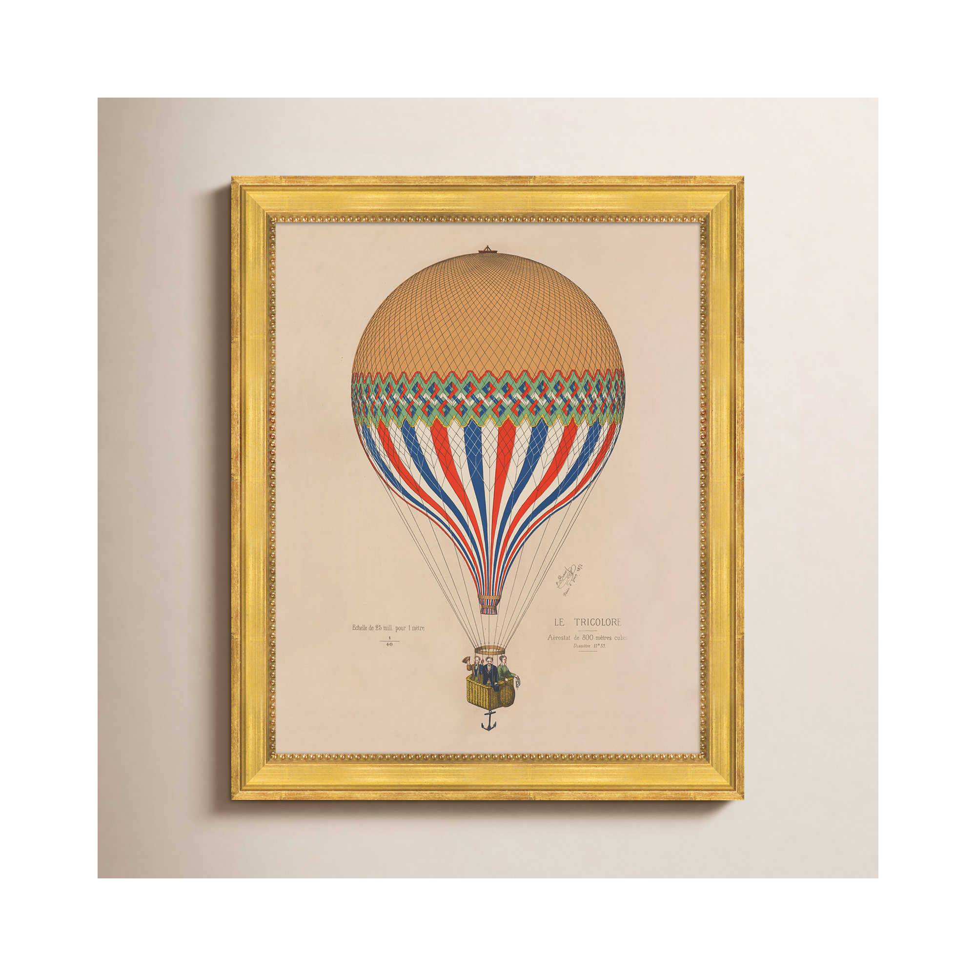 Hot Air Balloon 1874 Poster