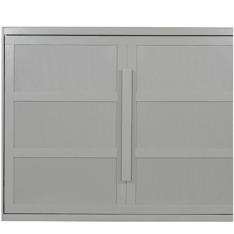 Grand lit escamotable mural au design moderne, lumières DEL, gris, Gris