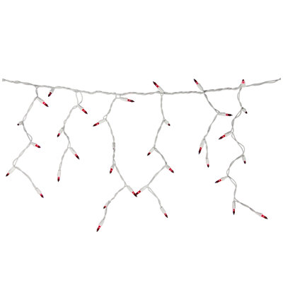 100 Count Pink Mini Icicle Christmas Lights - 3.5 Ft White Wire