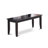 6 Piece Dinner Table Set contain A Kitchen Table and a Dining Bench 4 Dark Gray Polyester Fabric Person Chairs with Stylish Back- Black Finish-829853542-864873368-864873371
